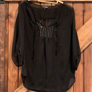 Express sheer top and sequins